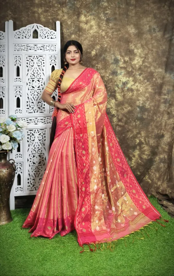 Orange_Premium_Handloom_Tissue_Saree_For_Women