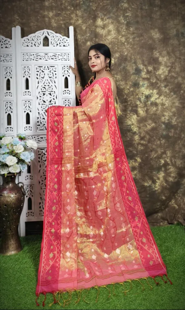 Orange_Premium_Handloom_Tissue_Saree_For_Women