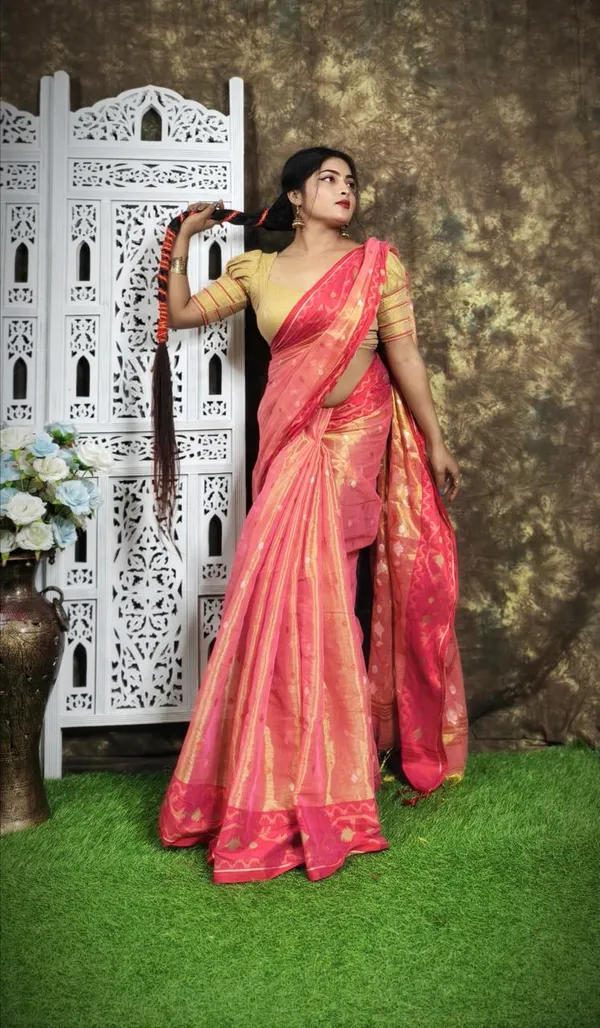 Orange_Premium_Handloom_Tissue_Saree_For_Women