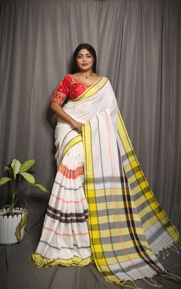 White_Handwoven_Bengal_Cotton_Saree_For_Women_|_Premium_Quality_Lightweight_Sarees_For_All_Ocassion