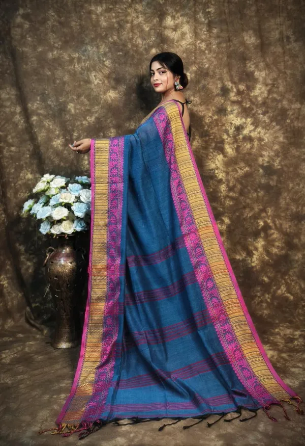 Blue_Handwoven_Bengal_Cotton_Saree_For_Women_|_Premium_Quality_Lightweight_Sarees_For_All_Ocassion