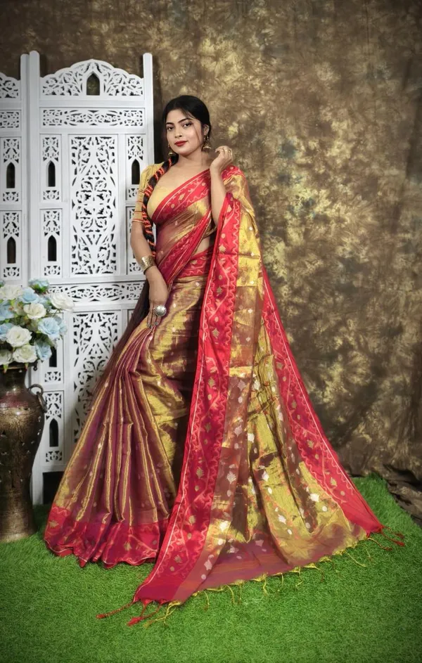 Maroon_Premium_Handloom_Tissue_Saree_For_Women