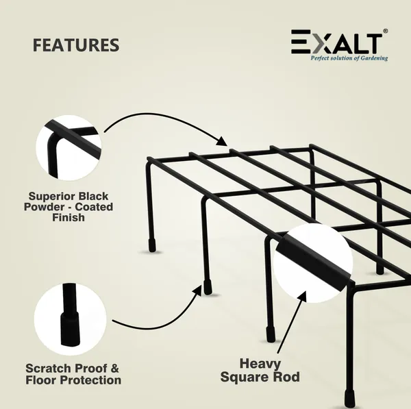 EXALT_Set_Of_4_Galvanized_Plant_Stands_For_Outdoor_Balcony_(24_Inch)