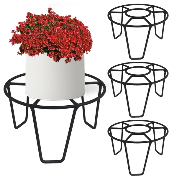 EXALT_Round_Galvanised_Metal_Flower_Pot_Holder(Pack_of_4)