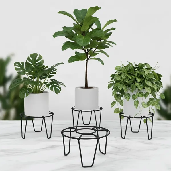 EXALT_Round_Galvanised_Metal_Flower_Pot_Holder(Pack_of_4)