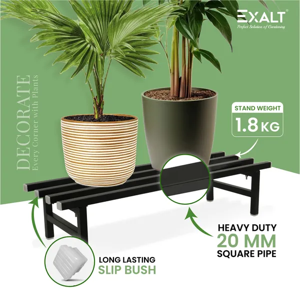 EXALT_Plant_Stand_for_Outdoor_Balcony_Set_of_2_|_76_cm_Length_|_Suitable_for_Balcony,_Garden_&_Home_Decor