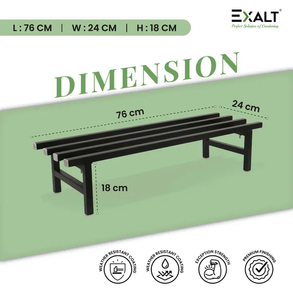 EXALT_Plant_Stand_for_Outdoor_Balcony_Set_of_2_|_76_cm_Length_|_Suitable_for_Balcony,_Garden_&_Home_Decor