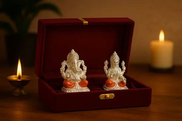 Silver_Plated_Ganpati_&_Laxmi