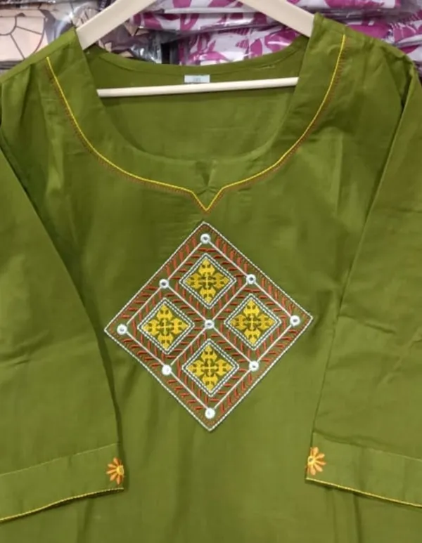 Pista_Green_Kurti_Set_with_Ivory_Embroidery_and_Orange_Dupatta
