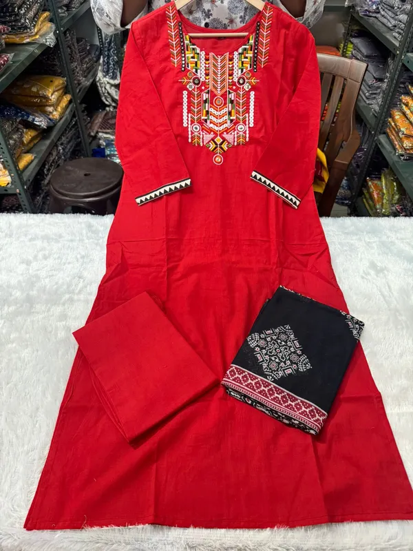 Kurti_pant_with_dupatta_embroidered_LK