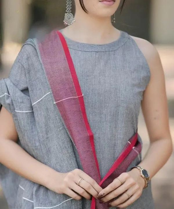 Gray_Trendy_Design_South_Cotton_Kurta_Pant_With_Dupatta_Set