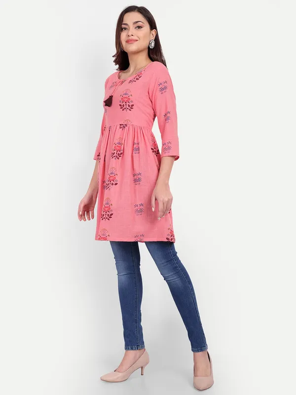 Top_cotton_slub_Pink_printed_ponam