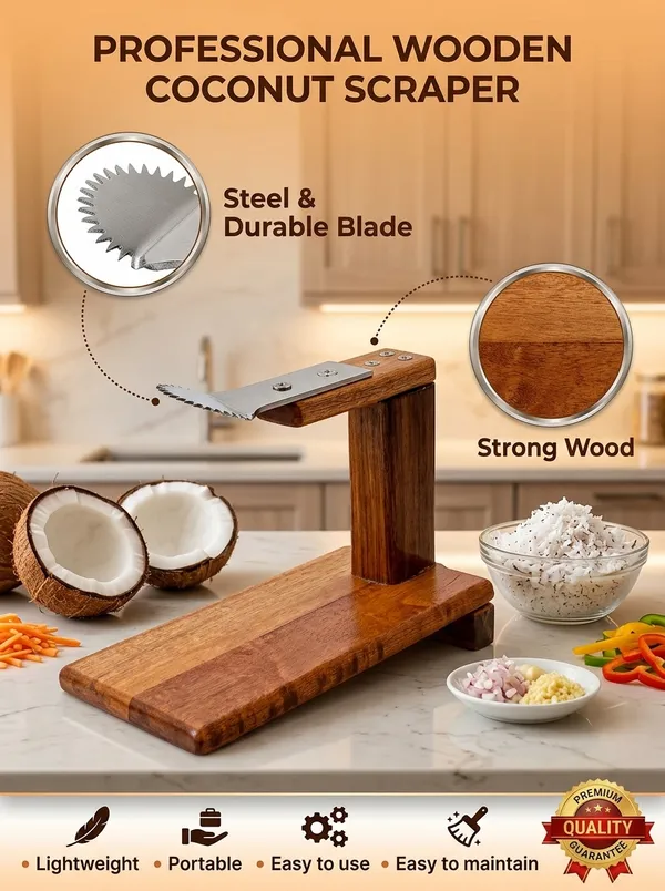 Manual_Coconut_Scraper_with_Wooden_Clamp_Base_|_Stainless_Steel_Serrated_Blade_|_Heavy-Duty_Table_Mount_Coconut_Grater_|_Traditional_Hand_Operated_Coconut_Scraping_Machine_for_Home_Kitchen