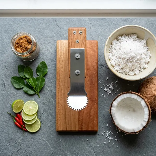 Manual_Coconut_Scraper_with_Wooden_Clamp_Base_|_Stainless_Steel_Serrated_Blade_|_Heavy-Duty_Table_Mount_Coconut_Grater_|_Traditional_Hand_Operated_Coconut_Scraping_Machine_for_Home_Kitchen