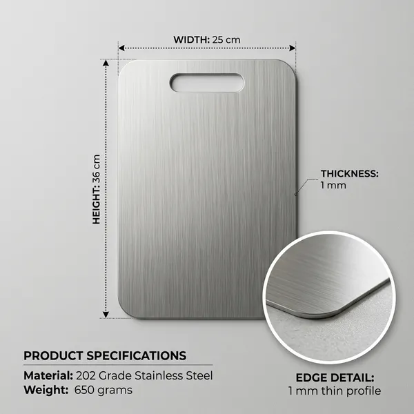 FM01_Stainless_Steel_Counter_Top_Chopping_Board_202_Grade_(Medium)