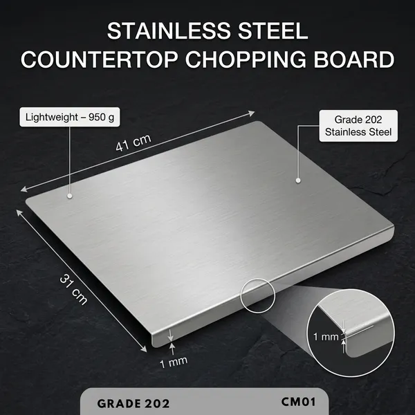 CM01_Stainless_Steel_Counter_Top_Chopping_Board_202_Grade