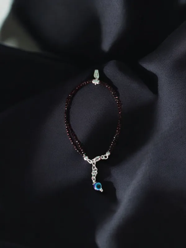 Black_&_Pure_Silver_Trendy_Evil_Eye_Knife_Bracelet_For_Women