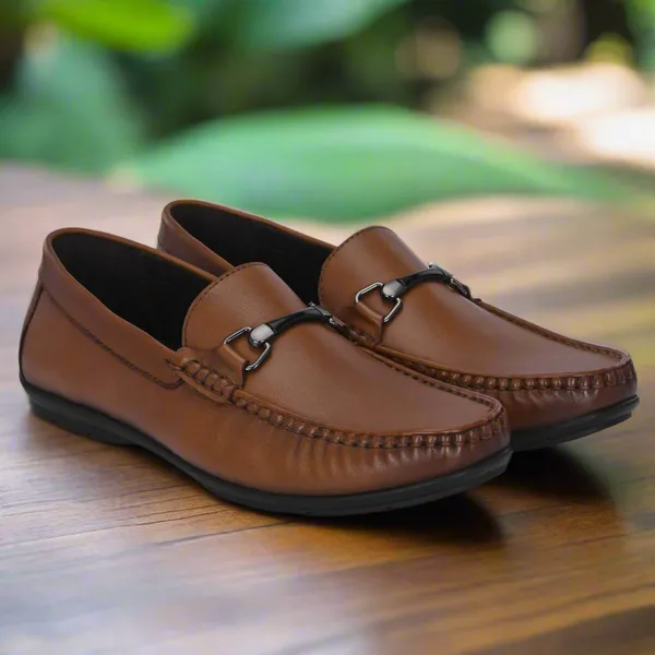 Tan_Genuine_Leather_Ultra_Flexible_Easy_Slip_Loafers_For_Men