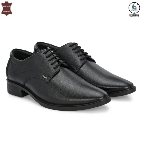 Black_Genuine_Leather_Pointed_Toe_Lace-up_Shoes_For_Men