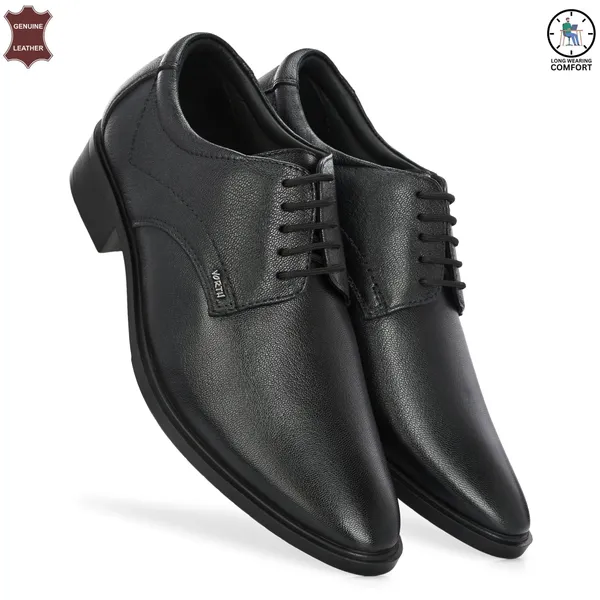 Black_Genuine_Leather_Pointed_Toe_Lace-up_Shoes_For_Men
