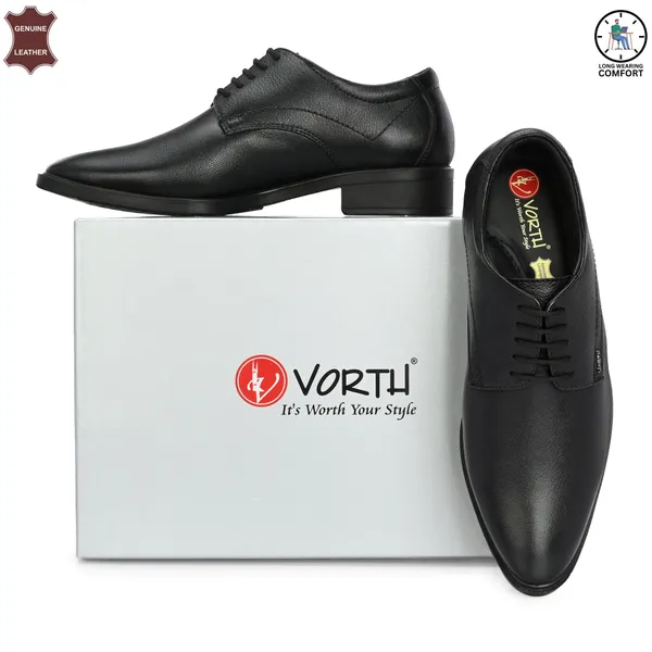 Black_Genuine_Leather_Pointed_Toe_Lace-up_Shoes_For_Men