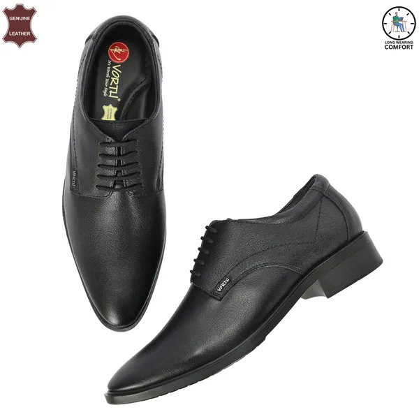 Black_Genuine_Leather_Pointed_Toe_Lace-up_Shoes_For_Men