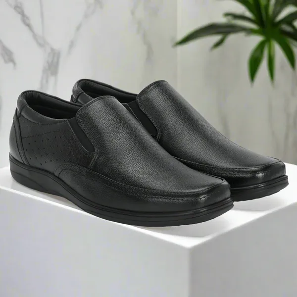 Black_Stylish_Genuine_Leather_Slip-on_Shoes_For_Men