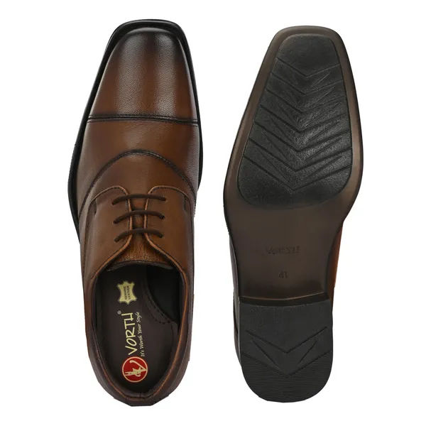 Tan_Genuine_Leather_Lace-Up_Shoes_For_Men