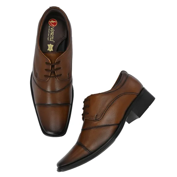 Tan_Genuine_Leather_Lace-Up_Shoes_For_Men