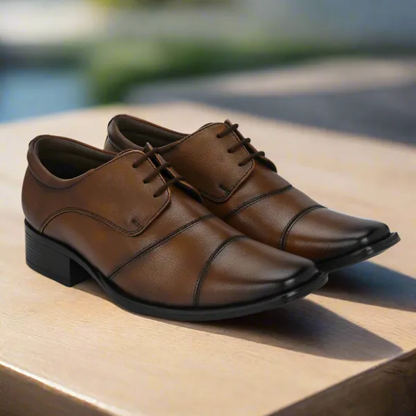Tan_Genuine_Leather_Lace-Up_Shoes_For_Men