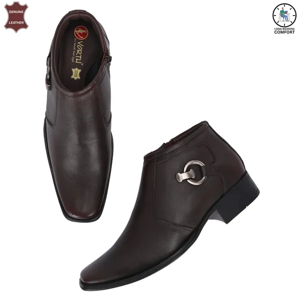 Brown_Stylish_Genuine_Leather_Ankle_Length_Boots_For_Men