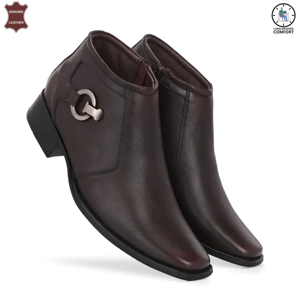 Brown_Stylish_Genuine_Leather_Ankle_Length_Boots_For_Men
