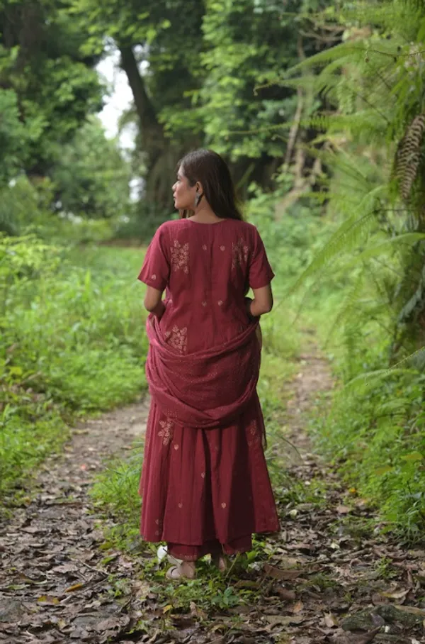 Mrignayani-Maroon_Cotton_Suit_Set