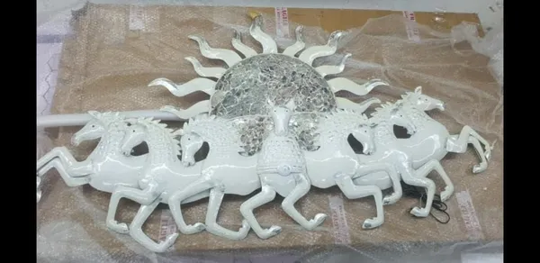 Metal_White_Seven_Running_Horses_With_Sunrise_Wall_Hanging_Decor_Living_Room_4_Feet_(48_x_28_Inch)