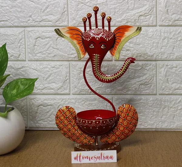 Red_&_Orange_Iron_Metal_Lord_Ganesh_Tealight_Candle_Holder_Red_(11_Inch)