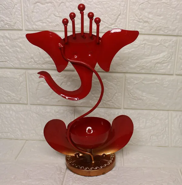 Red_&_Orange_Iron_Metal_Lord_Ganesh_Tealight_Candle_Holder_Red_(11_Inch)