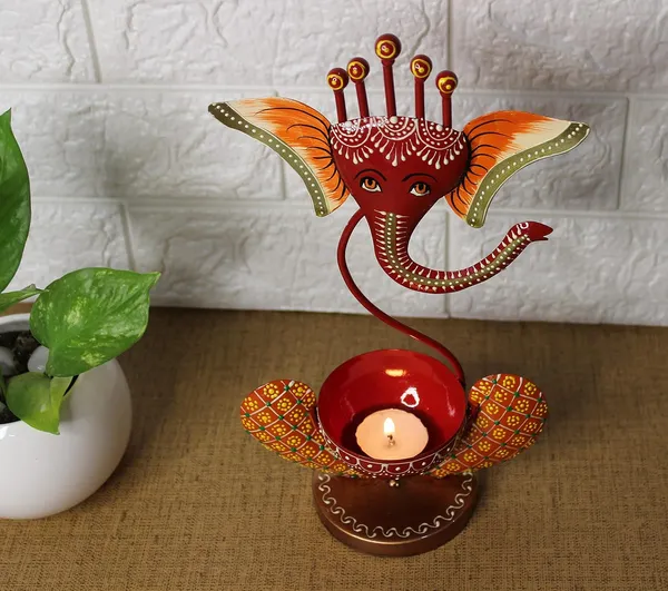 Red_&_Orange_Iron_Metal_Lord_Ganesh_Tealight_Candle_Holder_Red_(11_Inch)