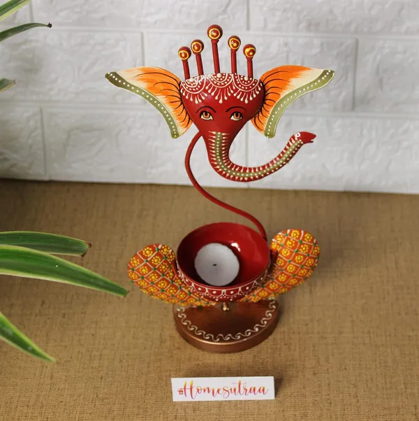 Red_&_Orange_Iron_Metal_Lord_Ganesh_Tealight_Candle_Holder_Red_(11_Inch)