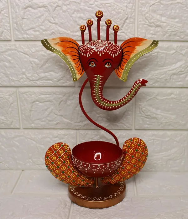 Red_&_Orange_Iron_Metal_Lord_Ganesh_Tealight_Candle_Holder_Red_(11_Inch)