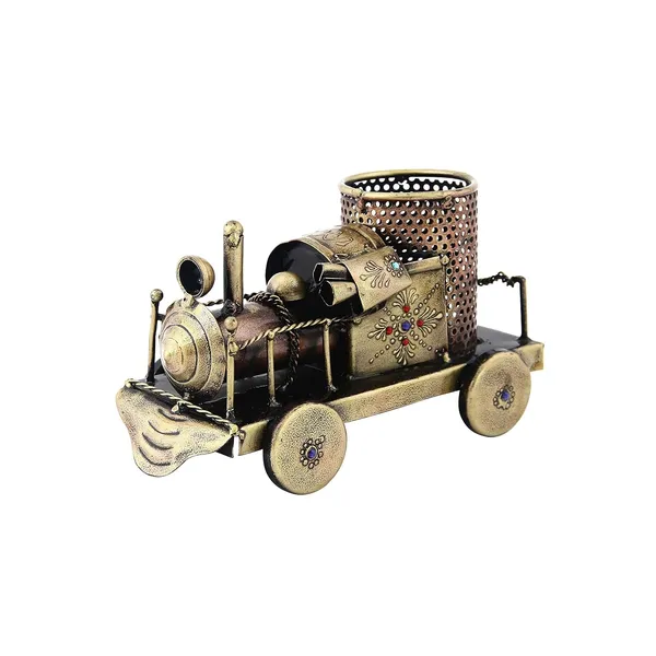 Antique_Vintage_Golden_Engine_Shape_Penstand_In_Iron_5.25_Inch