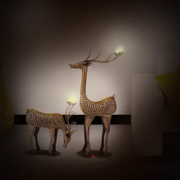 Set_Of_2_Piece_Multicolour_Antique_Vintage_Iron_Deer_Candle_Holder_Showpiece_For_Home_Decor_(12.5_x_4.75_x_26.5_Inch)