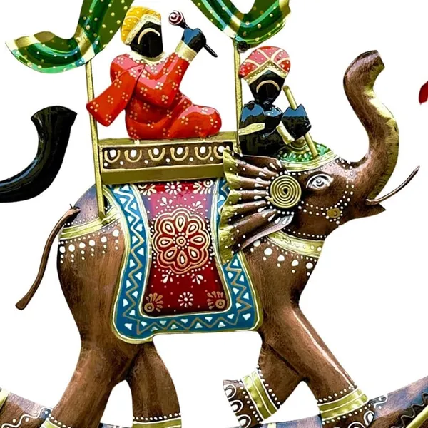Iron_Metal_Rajasthani_Royal_Hathi_Baarat_Wall_Hanging_Showpiece_For_Home_Decor/Living_Room_(24_x_15_Inch)