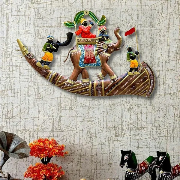 Iron_Metal_Rajasthani_Royal_Hathi_Baarat_Wall_Hanging_Showpiece_For_Home_Decor/Living_Room_(24_x_15_Inch)