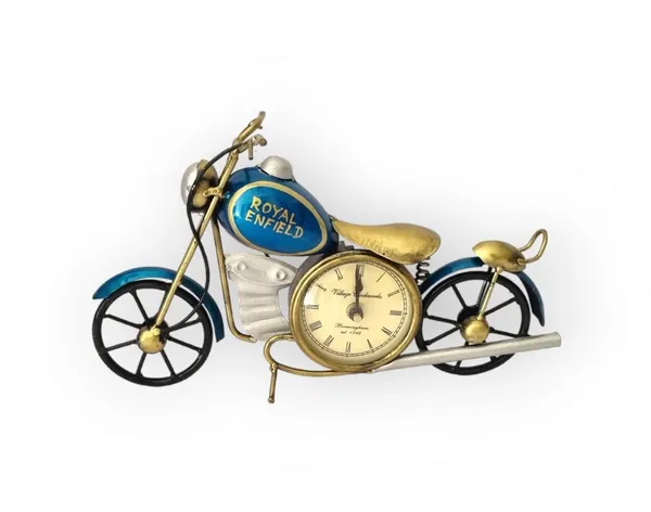 Antique_Vintage_Blue_Bullet_Bike_Design_Metal_Clock_|_Table_Clock_|_Table_Decor_|_Gift_Items