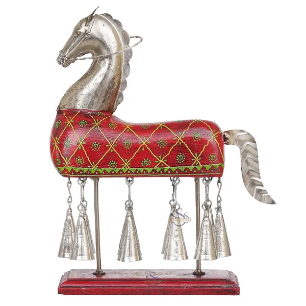 Handmade_Horse_Bell_Modern_Art_Theme_Lucky,_Hand_Painted_Wooden_And_Metal_Horse_Bell_(12.5_x_9.5_x_4_Inch)
