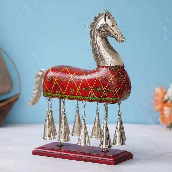 Handmade_Horse_Bell_Modern_Art_Theme_Lucky,_Hand_Painted_Wooden_And_Metal_Horse_Bell_(12.5_x_9.5_x_4_Inch)