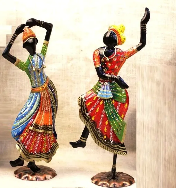 Set_Of_2_Piece_Multicolo_Painted_Kathak_Lady_For_Home_Decor_Showpiece_Gifts_Items