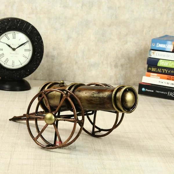 Iron_Painted_Cannon_Royal_Collectible_Figurine_Antique_Soldier_Military_Showpiece
