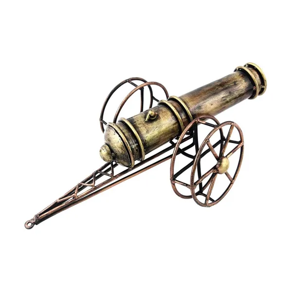 Iron_Painted_Cannon_Royal_Collectible_Figurine_Antique_Soldier_Military_Showpiece