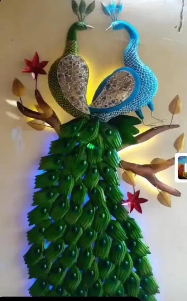 Metal_Double_Couple_Peacock_Wall_Art_Decor_On_Tree_Branch_With_Led_(3_Feet_(36_x_22_Inch)